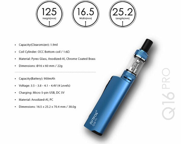 Justfog Q16 Pro Kit Özellikleri