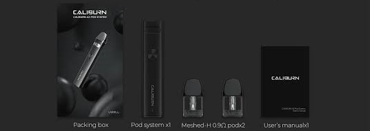 Uwell Caliburn A2 Pod Kutu İçeriği