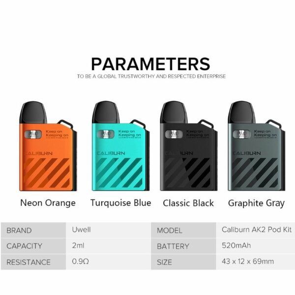 Uwell Caliburn AK2 Pod Parametreleri
