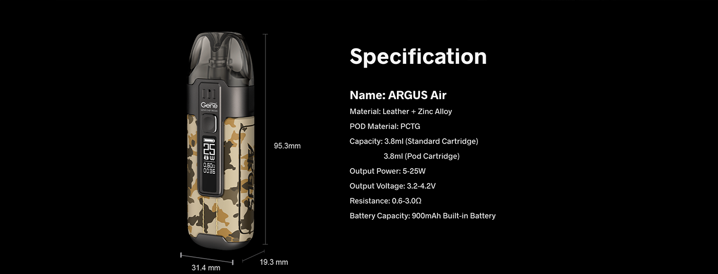 Voopoo Argus Air Pod Teknik Özellikleri