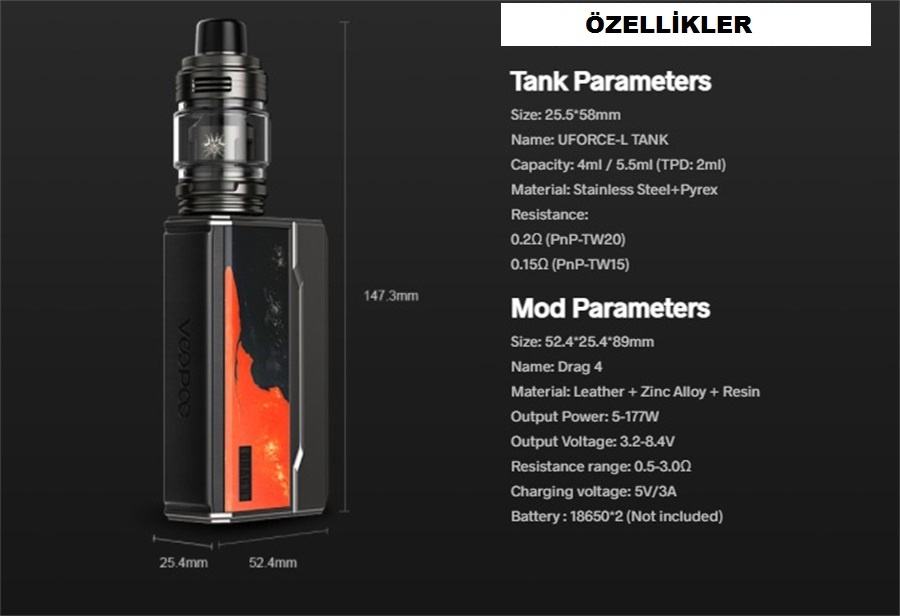 Voopoo Drag 4 Kit Özellikleri