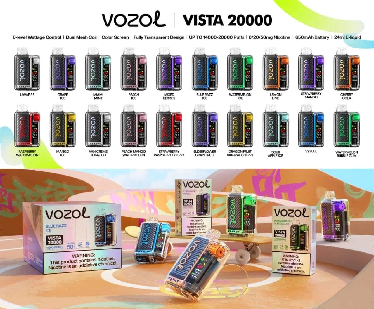 Vozol Vista 16000/20000 Watermelon Bubblegum Parametreleri