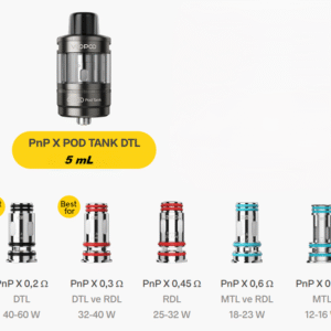 Voopoo Pnp X Pod Tank DTL Atomizer Uyumlu Coil Çeşitleri
