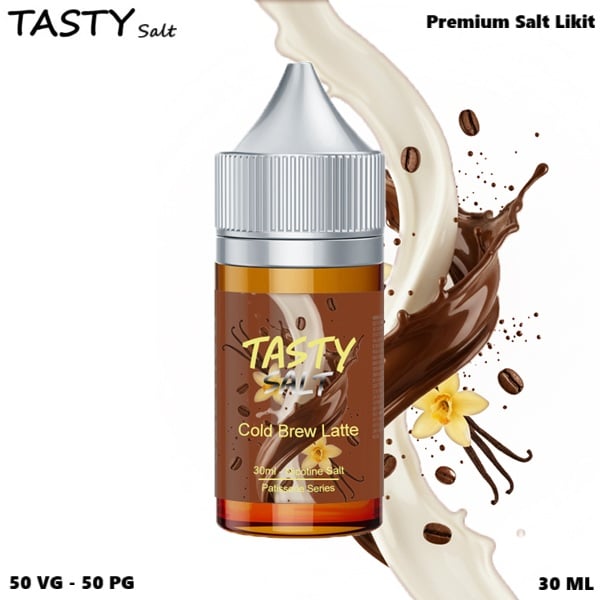 Tasty Cold Brew Latte Salt Likit, Tasty Cold Brew Latte Premium Salt Likit, 30ml Salt Likit