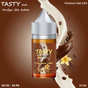 Tasty Cold Brew Latte Salt Likit, Tasty Cold Brew Latte Premium Salt Likit, Tasty Cold Brew Latte 30 ml Salt Likit