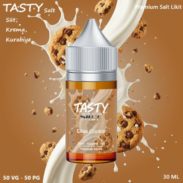 Tasty Ellas Cookie Salt Likit, Tasty Ellas Cookie Premium Salt Likit, Tasty Ellas Cookie 30 ml Salt Likit